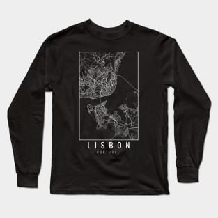 Lisbon Portugal Minimalist Map Long Sleeve T-Shirt